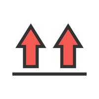 Upwards Filled Line Icon vector