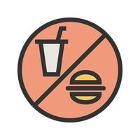 No Food or Drinks Filled Line Icon vector