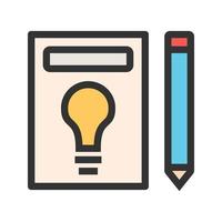 Planned Idea Filled Line Icon vector