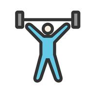 Weight Lifting Person Filled Line Icon vector