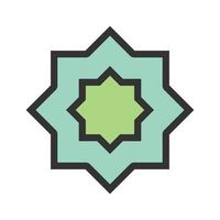 Islamic Star Filled Line Icon vector