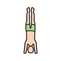 Support Headstand Filled Line Icon vector