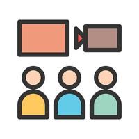 Video Screening Filled Line Icon vector