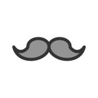 icono de línea llena de bigote vector