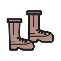 Boots Filled Line Icon vector