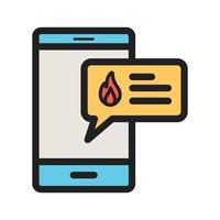 Fire Alert Filled Line Icon vector