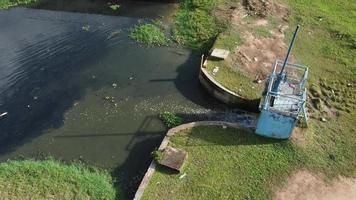 Water pollution at blue pump house video