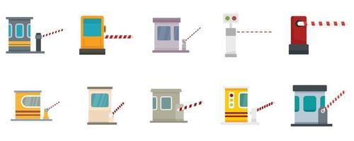 Toll road icons set flat vector isolated