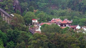 Funicular car go down to station with green trees video