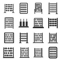 Accounting abacus icons set simple vector. Arithmetic calculate vector