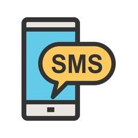 SMS Notification Filled Line Icon vector