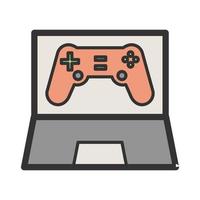 Online Games Filled Line Icon vector