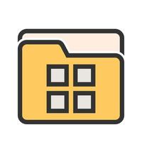 File Manager Filled Line Icon vector