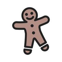 Ginger Bread Filled Line Icon vector
