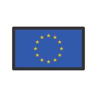 icono de línea llena de unión europea vector