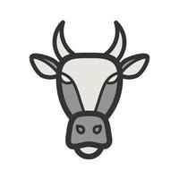 Cow Face Filled Line Icon vector