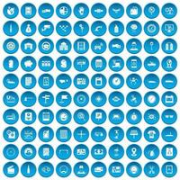 100 iconos de reparación de automóviles conjunto azul vector