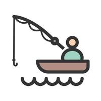 Fishing Filled Line Icon vector
