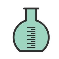 Round Bottom Flask Filled Line Icon vector