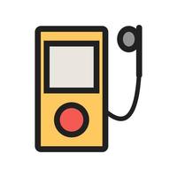 Mp3 Player Filled Line Icon vector