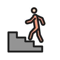 icono de línea llena de subir escaleras vector