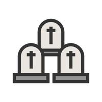 Graveyard Filled Line Icon vector