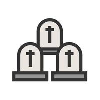 icono de línea llena de cementerio vector