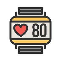 Heart Rate Monitoring Filled Line Icon vector