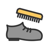 icono de línea llena de pulido de zapatos vector