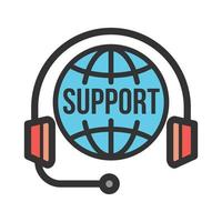 Global Support Filled Line Icon vector