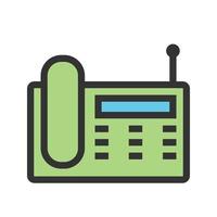 Wireless Landline Phone Filled Line Icon vector