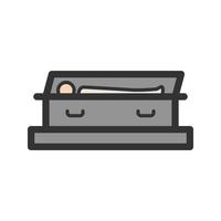 Open Casket Filled Line Icon vector