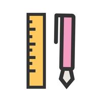 Stationery Items Filled Line Icon vector