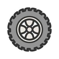 Tyre III Filled Line Icon vector