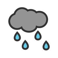 icono de línea llena de lluvia vector