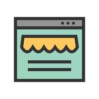 Web Shop Filled Line Icon vector