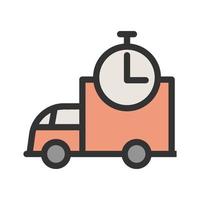 Time Based Delivery Filled Line Icon vector