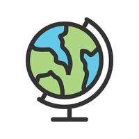 Globe Filled Line Icon vector