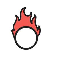 Fire Hoop Filled Line Icon vector