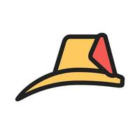 Firefighter Hat Filled Line Icon vector