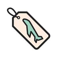 Luggage Tag Filled Line Icon vector