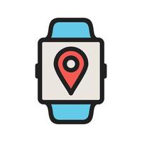 Location App Filled Line Icon vector