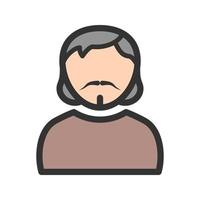 Man in Goatee Filled Line Icon vector