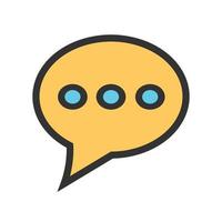 Message Bubble with dots Filled Line Icon vector