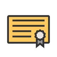 Certificate Filled Line Icon vector