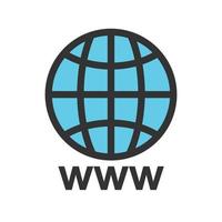 icono de línea llena de world wide web vector