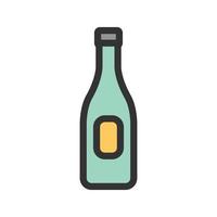 Champagne in Bottle Filled Line Icon vector