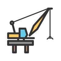 Harbor Crane Filled Line Icon vector