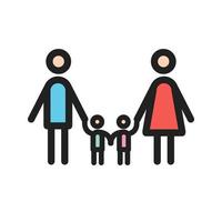 Family Filled Line Icon vector