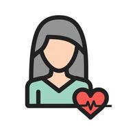 Woman Healthy Life Filled Line Icon vector